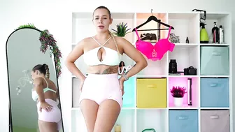 [4K] TRANSPARENT NEON PINK LINGERIE | TRY ON - HAUL | EMA NOVAK