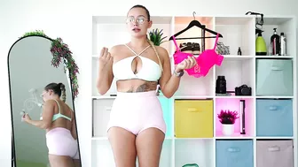 [4K] TRANSPARENT NEON PINK LINGERIE | TRY ON - HAUL | EMA NOVAK