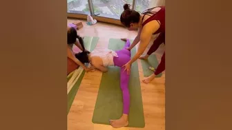 Assisted Middle Split ! ♥️????‍ !#shorts #fitness #yoga