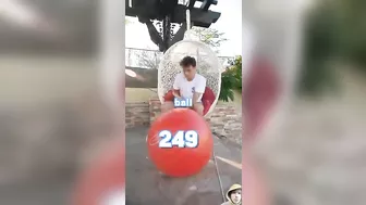 How many pumps does it take for a yoga ball to explode?