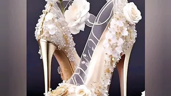 Bridal floral transparent prom shoes design ideas, trending transparent bridal floral shoes