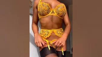 Beautiful cute yellow ???? transparent lingerie set ????#lingerie#shorts