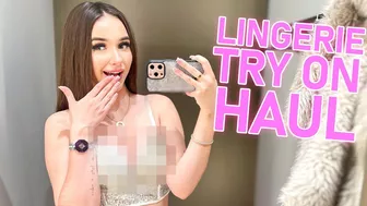 Lingerie Try On Haul With Me | Transparent Pink & White Bra Sheer Shine See-through | Showed More????????????