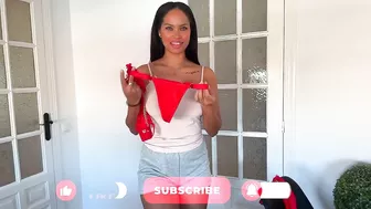 [SUB] 4K ❤️ TRANSPARENT Red Lingerie Try On Haul | Guess my favourite!